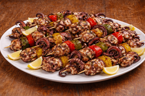 Octopus Kebabs